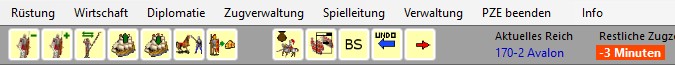 Die Symbolleiste des Hauptfensters für Krieger