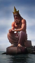 Statue von Kasson an der Hafeneinfahrt von Theosophia